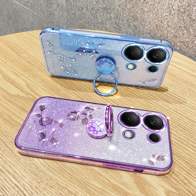 Case Poco X6 5g Puhelinkuoret Glitter- Ja Tekojalokivisormusteline