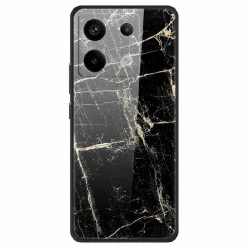 Kuori Poco X6 5g Platinum Black Grain Tempered Glass