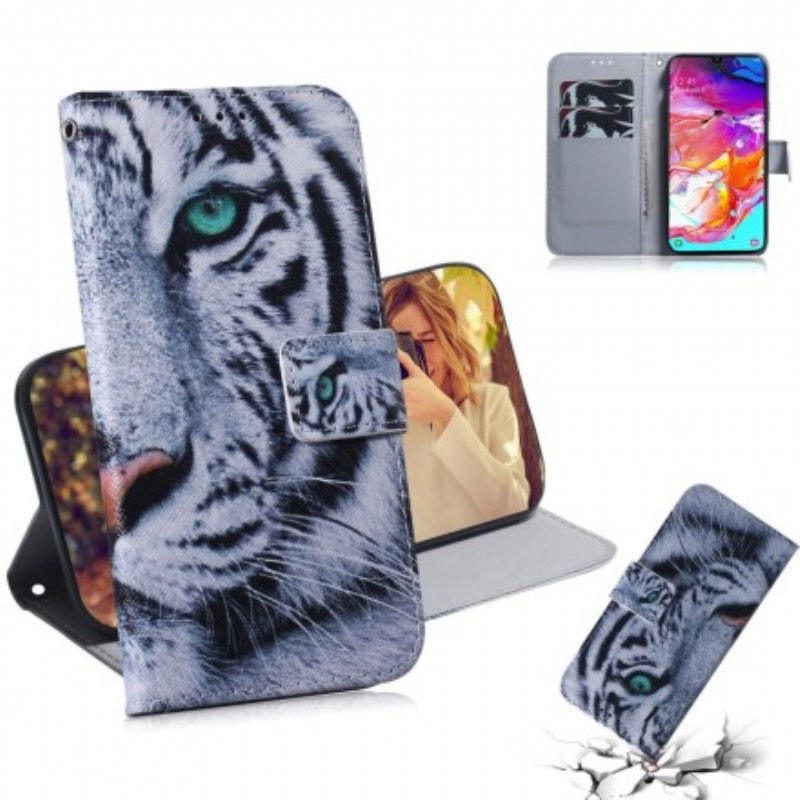 Flip Case Samsung Galaxy A70 Tiikerin Kasvot