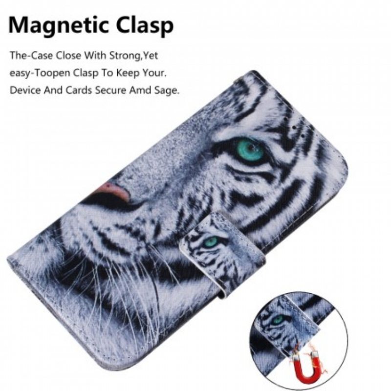 Flip Case Samsung Galaxy A70 Tiikerin Kasvot