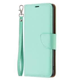 Flip Case Xiaomi 12T / 12T Pro Suojaketju Kuori Strappy Litchi Leather Style