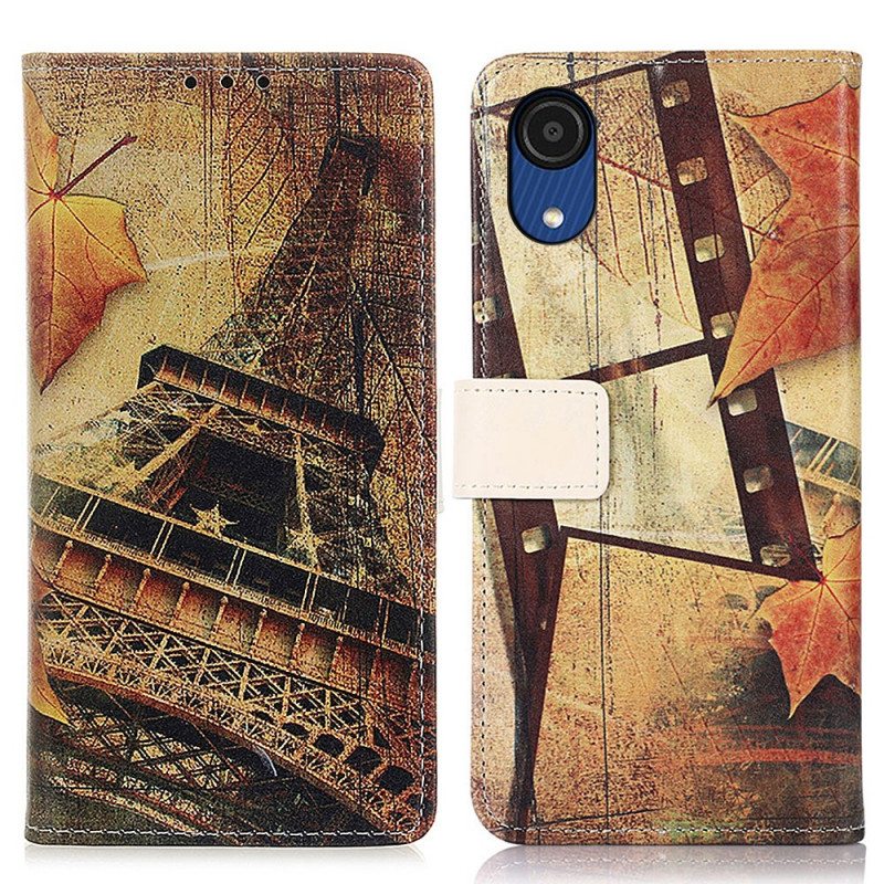 Flip Case Samsung Galaxy A03 Core Eiffel-torni Syksyllä