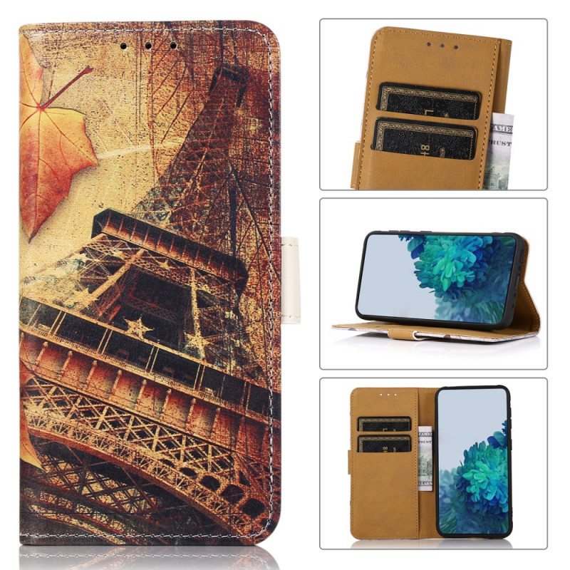 Flip Case Samsung Galaxy A03 Core Eiffel-torni Syksyllä