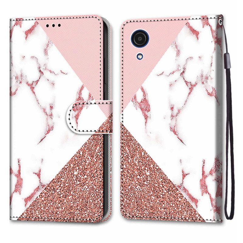 Kotelot Samsung Galaxy A03 Core Marmori- Ja Glitter-kolmio