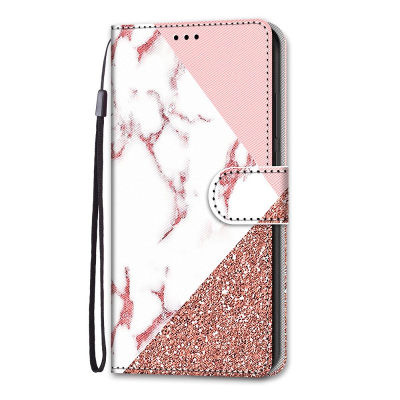 Kotelot Samsung Galaxy A03 Core Marmori- Ja Glitter-kolmio