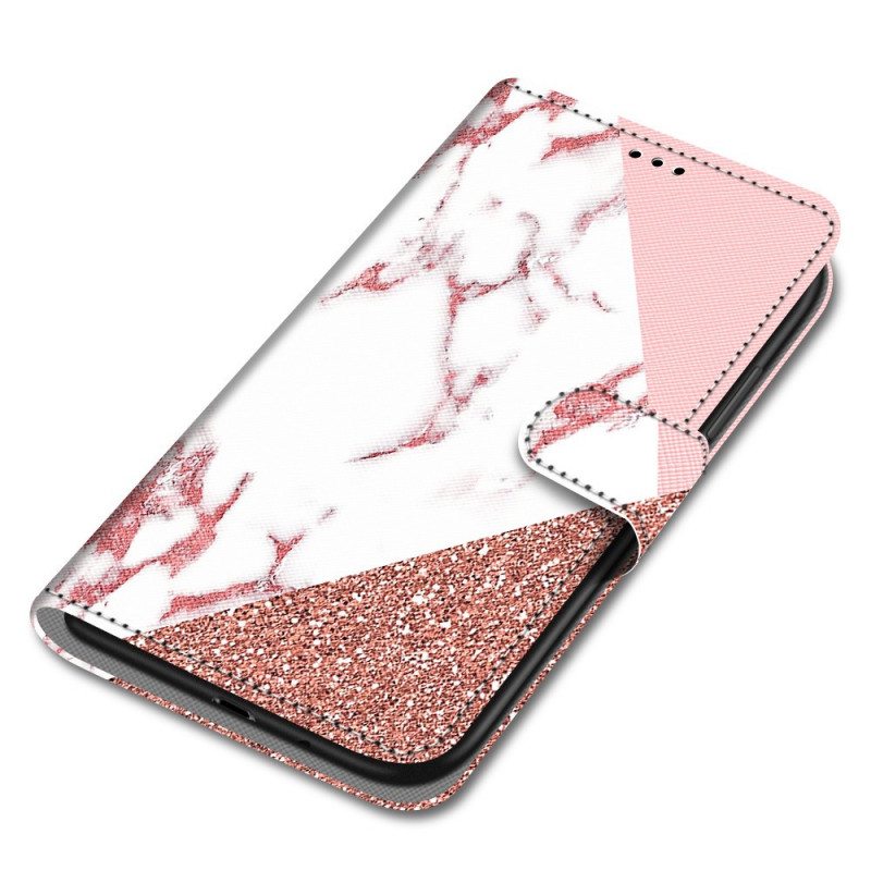 Kotelot Samsung Galaxy A03 Core Marmori- Ja Glitter-kolmio