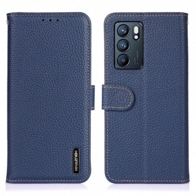 Flip Case Oppo Reno 6 5G Khazneh Litsi Nahka