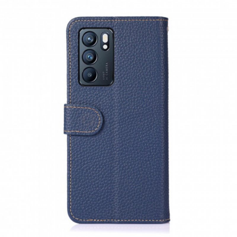 Flip Case Oppo Reno 6 5G Khazneh Litsi Nahka