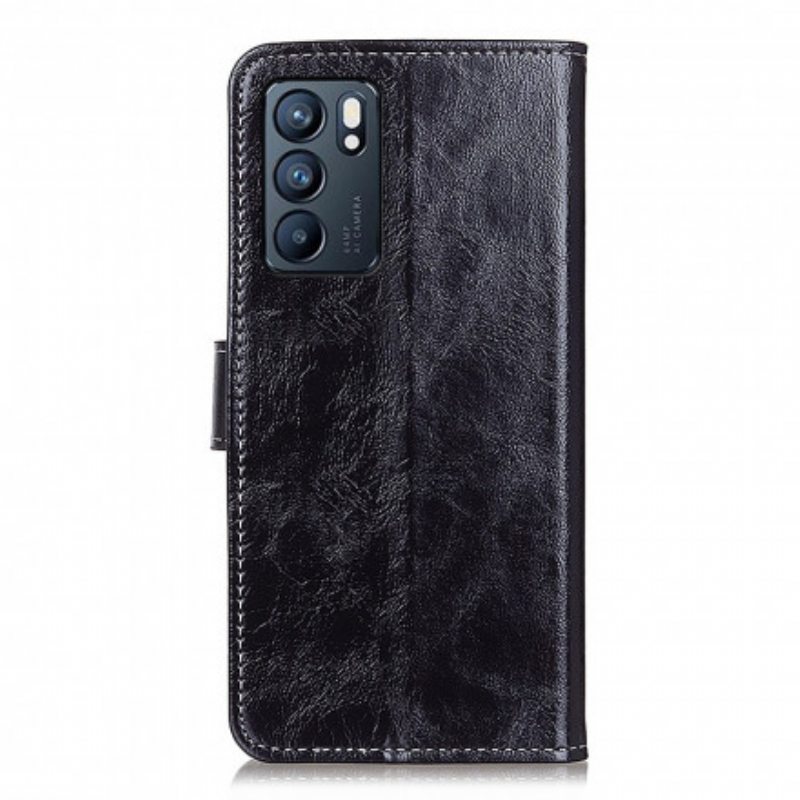 Flip Case Oppo Reno 6 5G Kiiltävät Ja Näkyvät Saumat