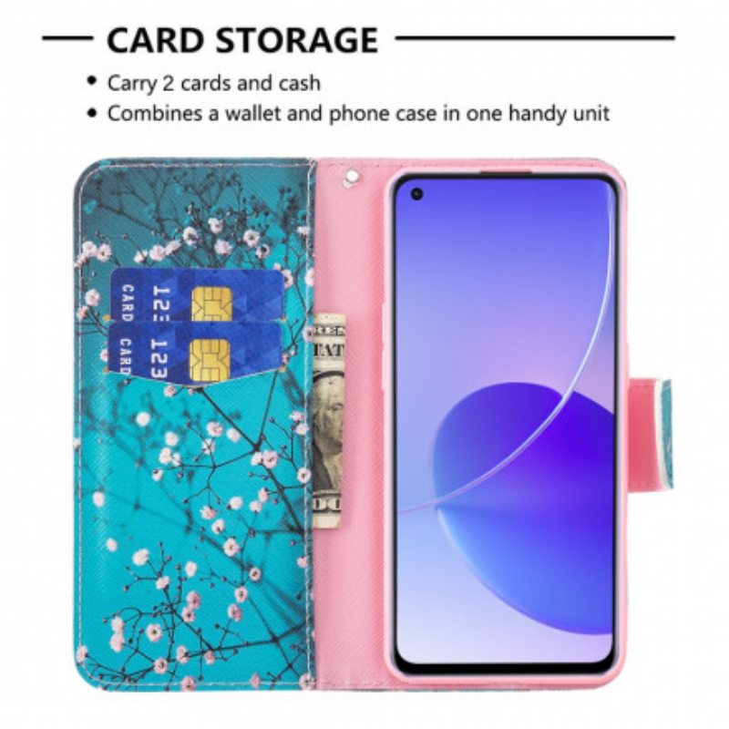 Flip Case Oppo Reno 6 5G Kukkivat Oksat