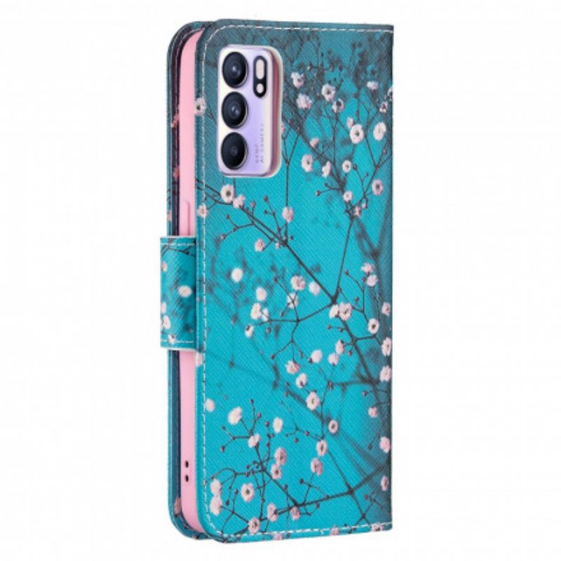 Flip Case Oppo Reno 6 5G Kukkivat Oksat