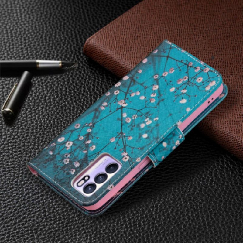 Flip Case Oppo Reno 6 5G Kukkivat Oksat