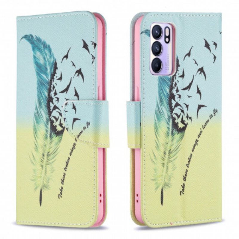 Flip Case Oppo Reno 6 5G Oppia Lentämään