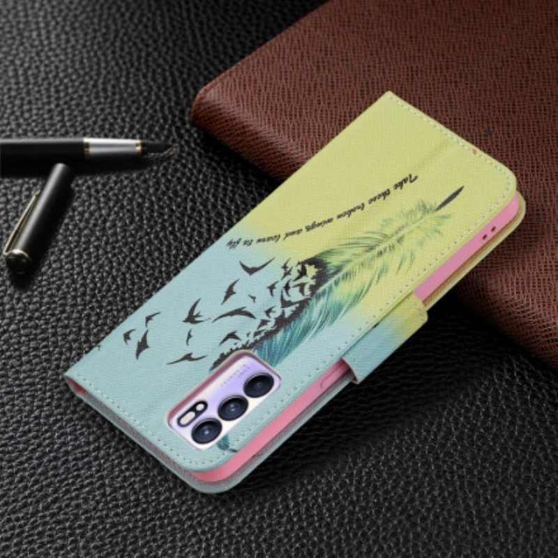 Flip Case Oppo Reno 6 5G Oppia Lentämään