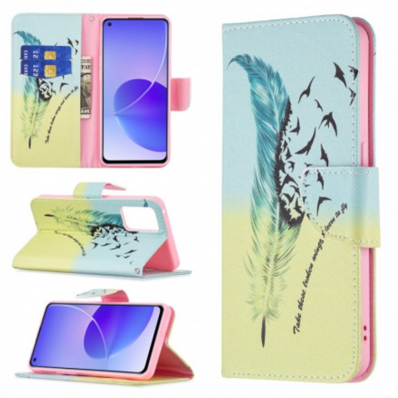 Flip Case Oppo Reno 6 5G Oppia Lentämään