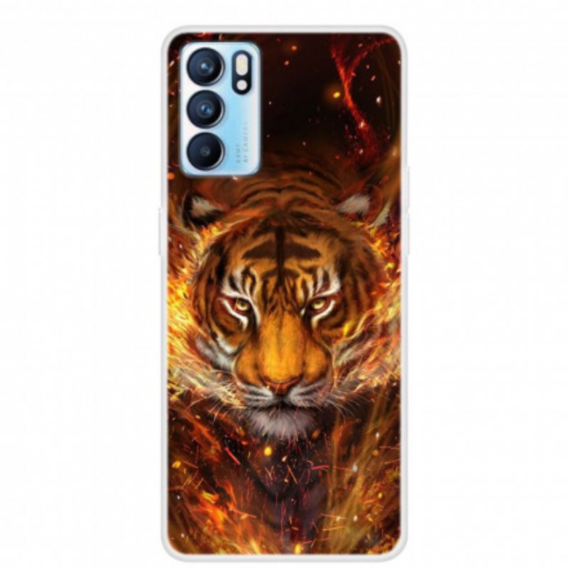 Kuori Oppo Reno 6 5G Joustava Tiger