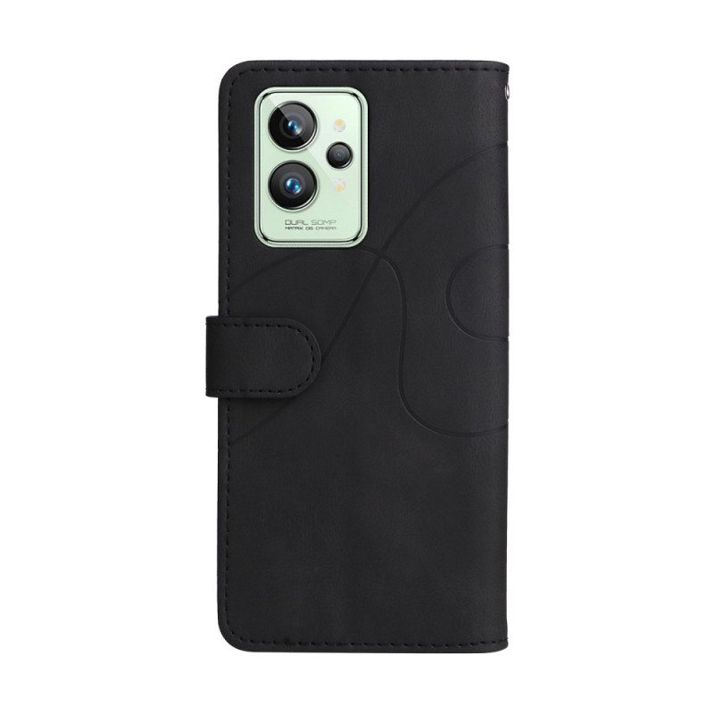 Flip Case Realme GT2 Pro Suojaketju Kuori Kaksivärinen Hihna