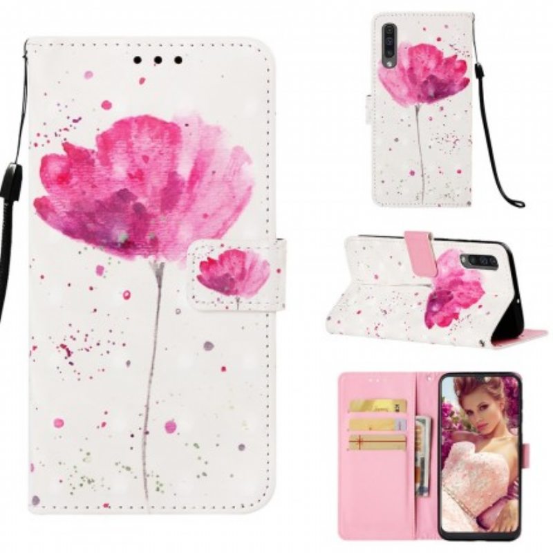 Case Nahkakotelo Samsung Galaxy A50 Akvarelli Unikko