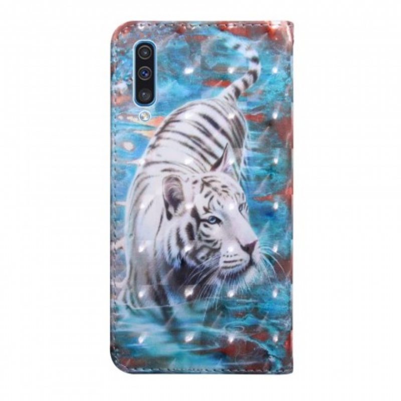 Flip Case Samsung Galaxy A50 Tiikeri Vedessä