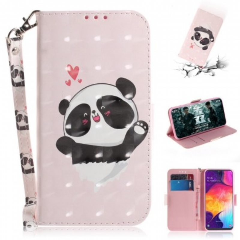 Kotelot Samsung Galaxy A50 Suojaketju Kuori Panda Love With Lanyard