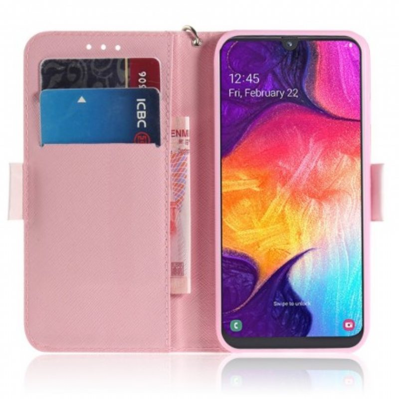 Kotelot Samsung Galaxy A50 Suojaketju Kuori Panda Love With Lanyard