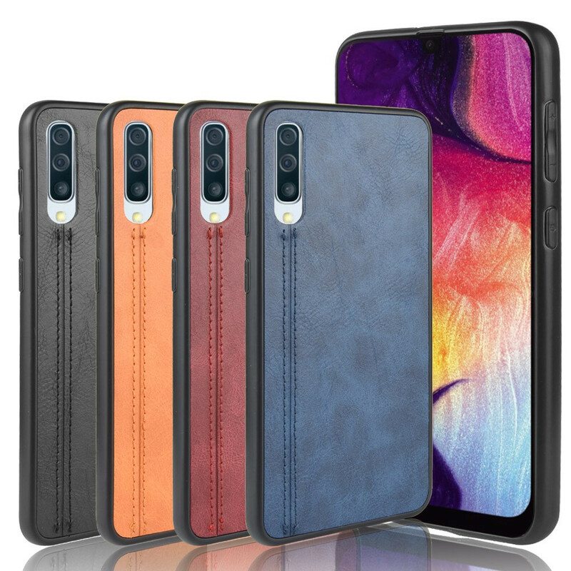 Kuori Samsung Galaxy A50 Couture-nahkaefekti