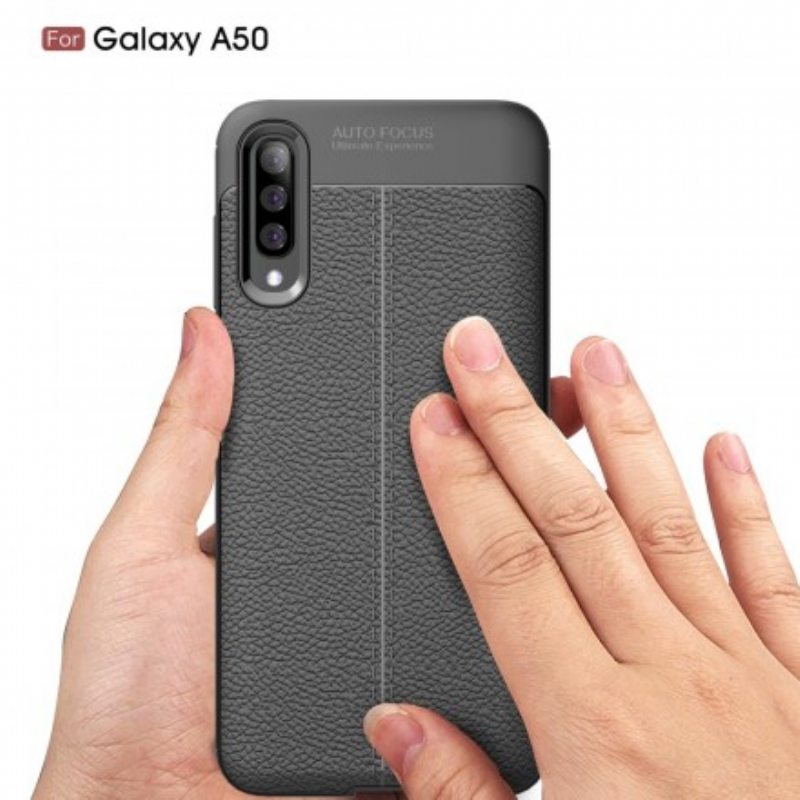 Kuori Samsung Galaxy A50 Kaksilinjainen Litsi-nahkaefekti