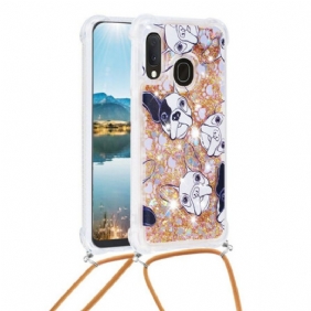 Case Samsung Galaxy A20e Kiristysnyörillä Paljetti Kiristysnyöri Koirat