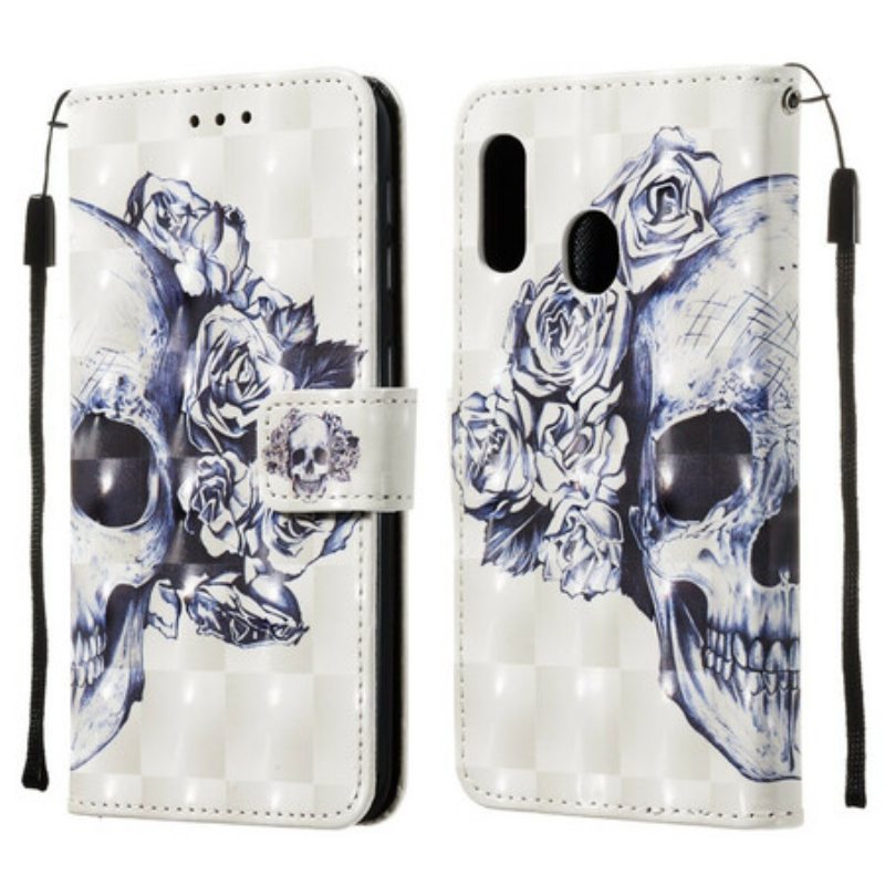 Flip Case Samsung Galaxy A20e Kukkainen Kallo