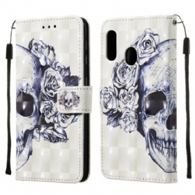 Flip Case Samsung Galaxy A20e Kukkainen Kallo