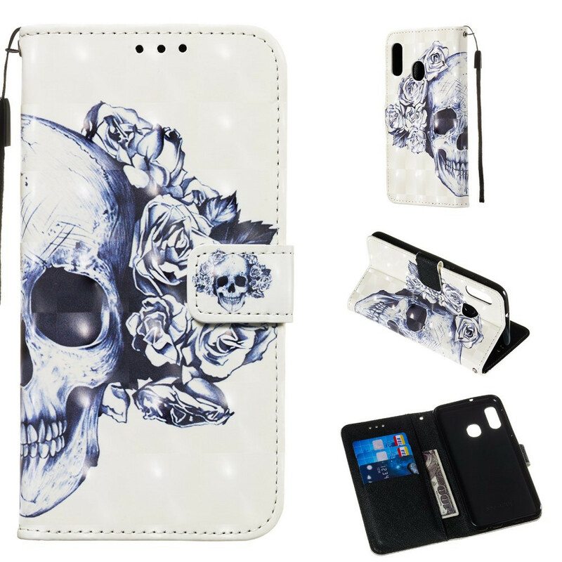 Flip Case Samsung Galaxy A20e Kukkainen Kallo