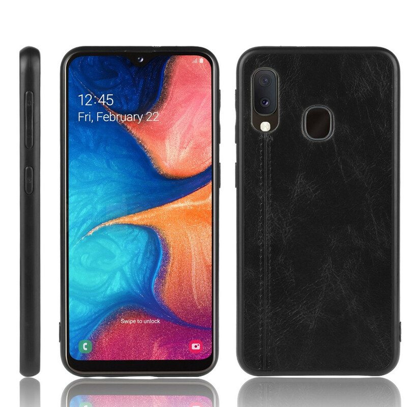 Kuori Samsung Galaxy A20e Couture-nahkaefekti