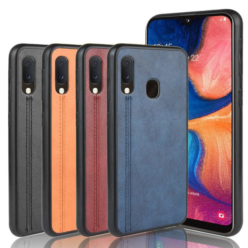 Kuori Samsung Galaxy A20e Couture-nahkaefekti