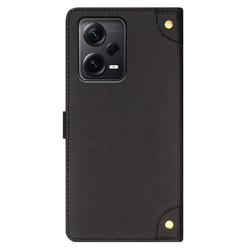 Flip Case Xiaomi Redmi Note 12 Pro Plus Niitit Ja Hihna Idewei