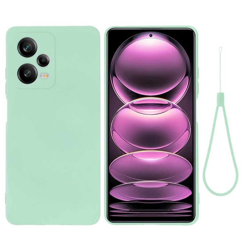 Kuori Xiaomi Redmi Note 12 Pro Plus Nestemäinen Silikoni Kaulanauhalla