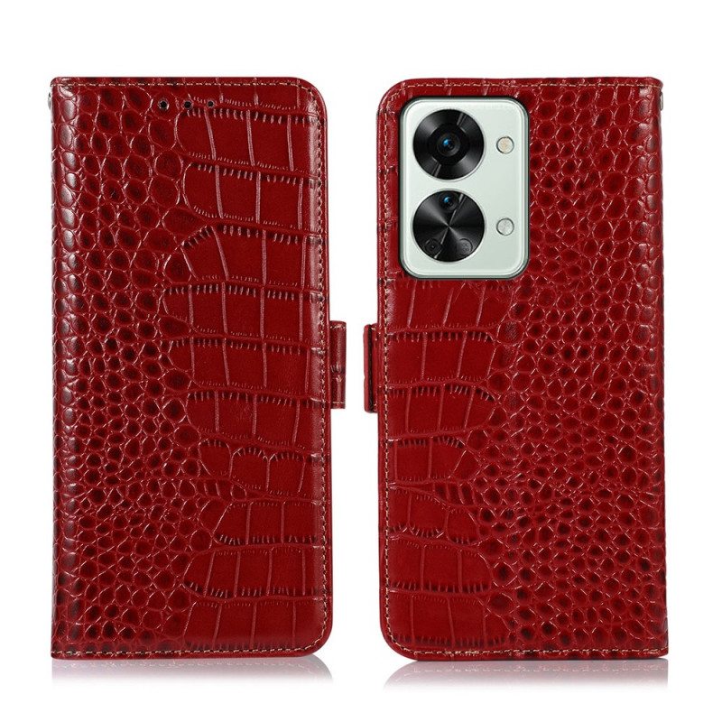 Flip Case OnePlus Nord 2T 5G Rfid Crocodile Style Aitoa Nahkaa