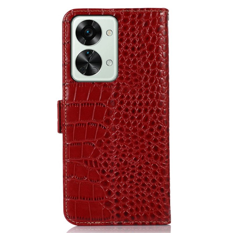 Flip Case OnePlus Nord 2T 5G Rfid Crocodile Style Aitoa Nahkaa