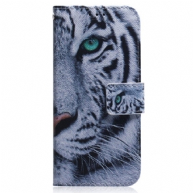 Flip Case OnePlus Nord 2T 5G Suojaketju Kuori Strappy White Tiger