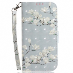 Kotelot OnePlus Nord 2T 5G Suojaketju Kuori Strappy Magnolia Flowers