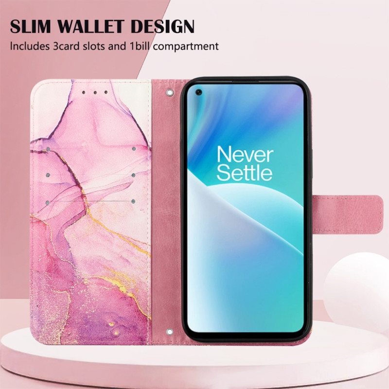 Kotelot OnePlus Nord 2T 5G Suojaketju Kuori Strip Marble