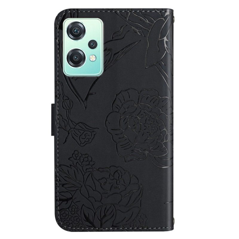 Flip Case OnePlus Nord CE 2 Lite 5G Perhoset Ja Olkahihna