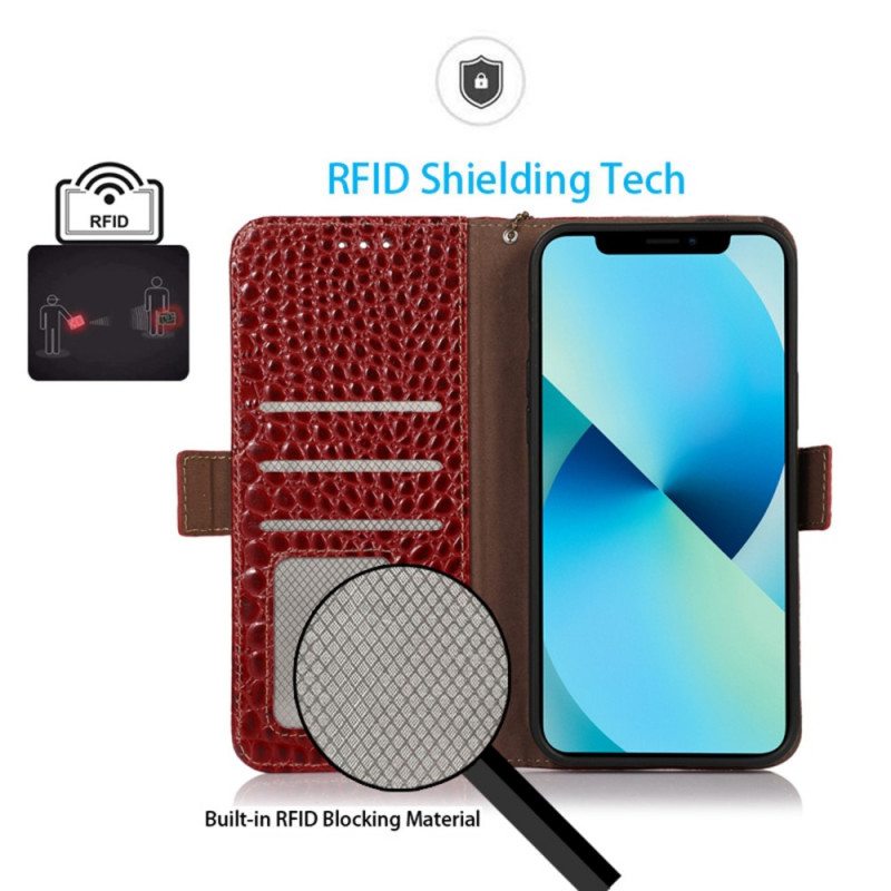 Kotelot OnePlus Nord CE 2 Lite 5G Rfid Crocodile Style Aitoa Nahkaa