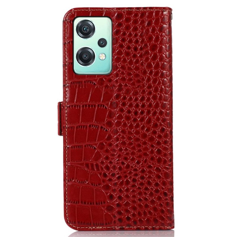 Kotelot OnePlus Nord CE 2 Lite 5G Rfid Crocodile Style Aitoa Nahkaa