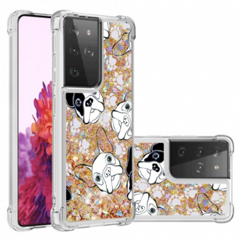 Case Samsung Galaxy S21 Ultra 5G Herra Koiran Paljetteja