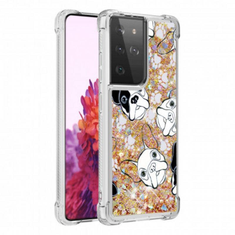 Case Samsung Galaxy S21 Ultra 5G Herra Koiran Paljetteja