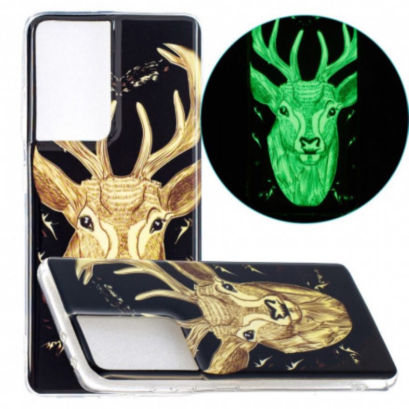 Kuori Samsung Galaxy S21 Ultra 5G Fluoresoiva Majestic Deer