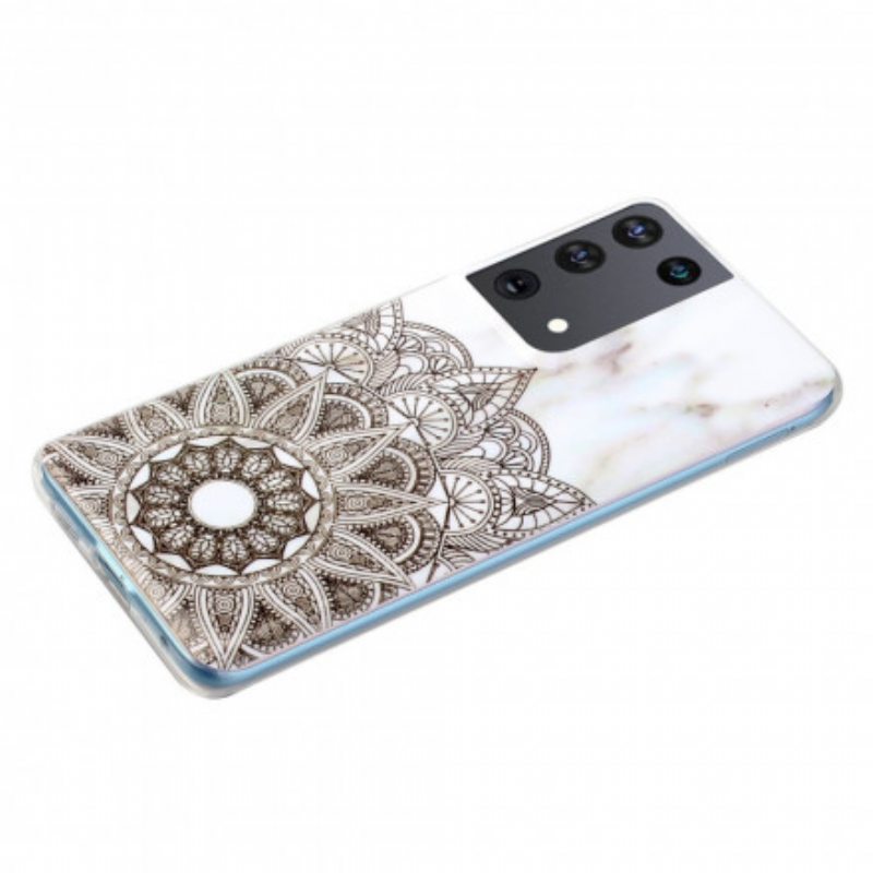 Kuori Samsung Galaxy S21 Ultra 5G Marmoroitu Mandala