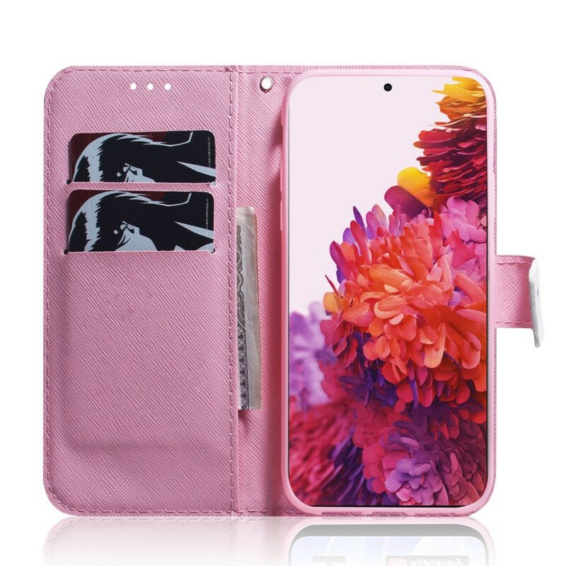 Nahkakotelo Samsung Galaxy S21 Ultra 5G Flower Dusty Pink