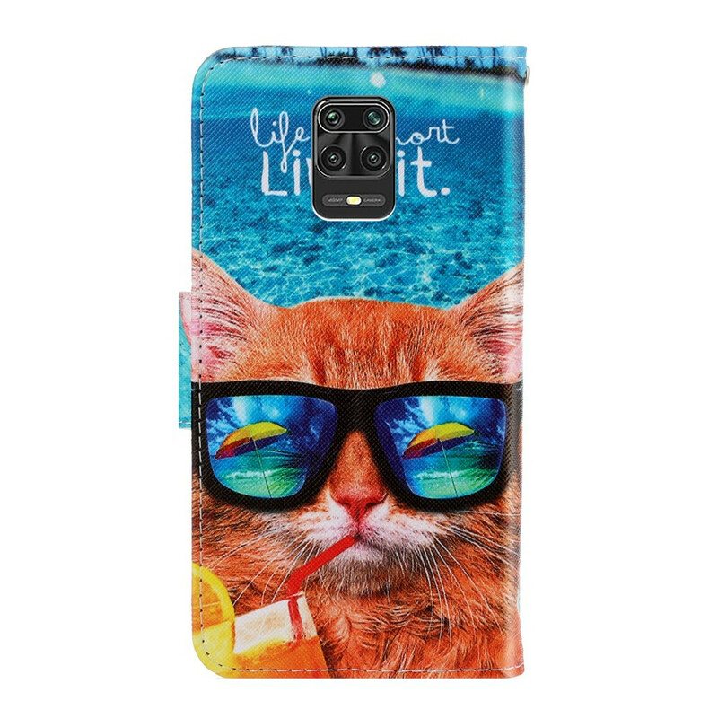 Kotelot Xiaomi Redmi Note 9S / 9 Pro Suojaketju Kuori Cat Live It Strappy