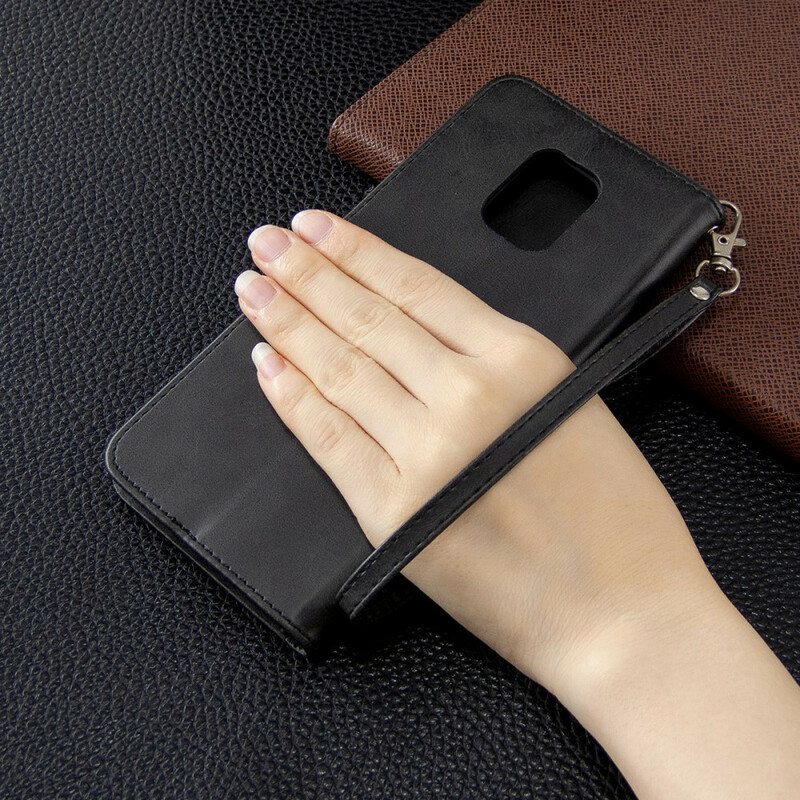 Kotelot Xiaomi Redmi Note 9S / 9 Pro Suojaketju Kuori Strappy Leather Style